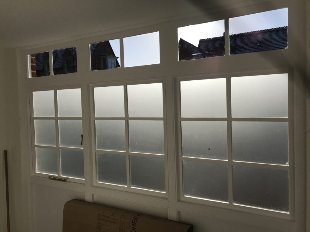 Frosted Window Film with clear Tops